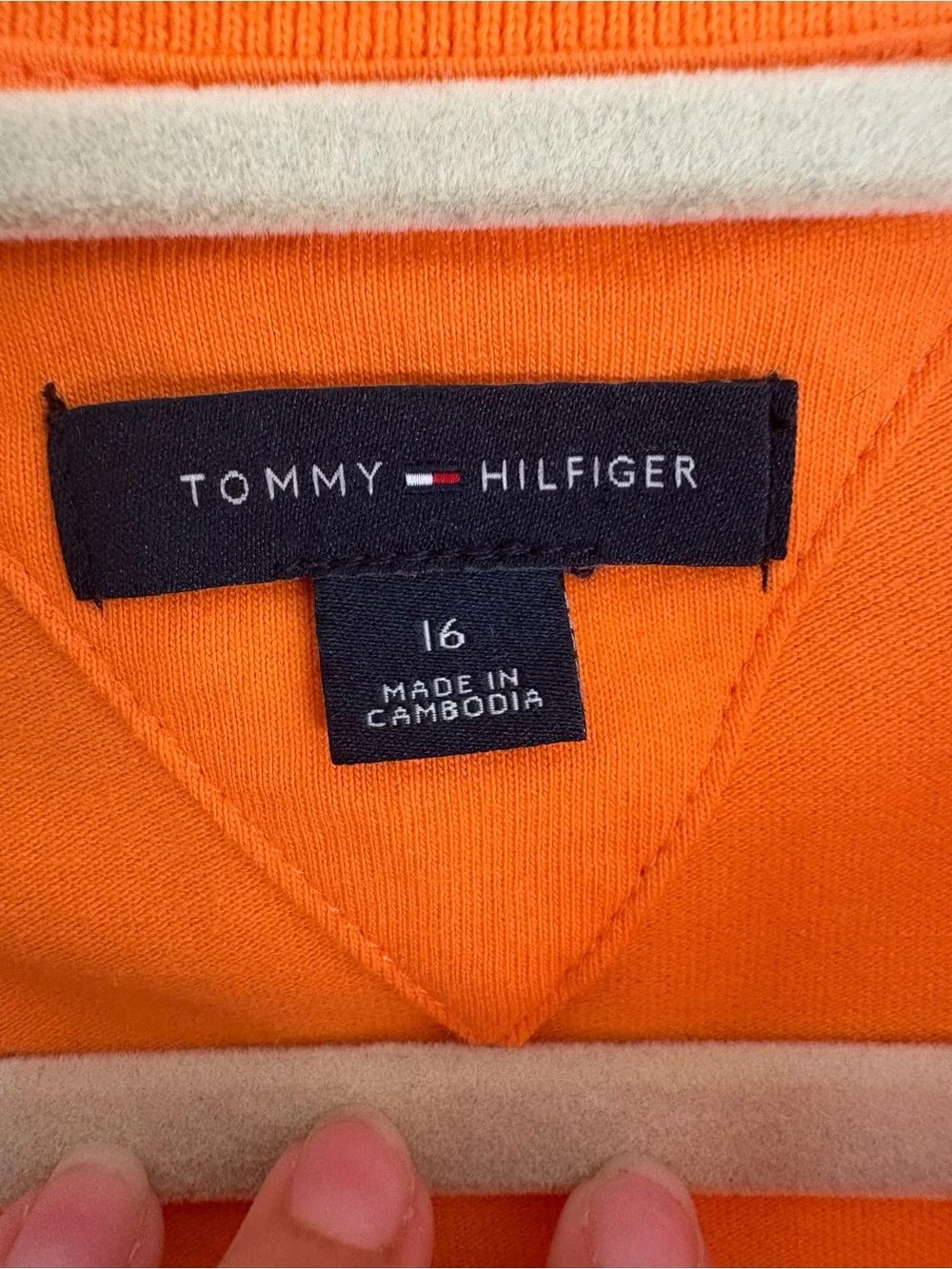 Tommy Hilfiger Cotton Polo Dress - Orange with pleated skirt Girls size 16